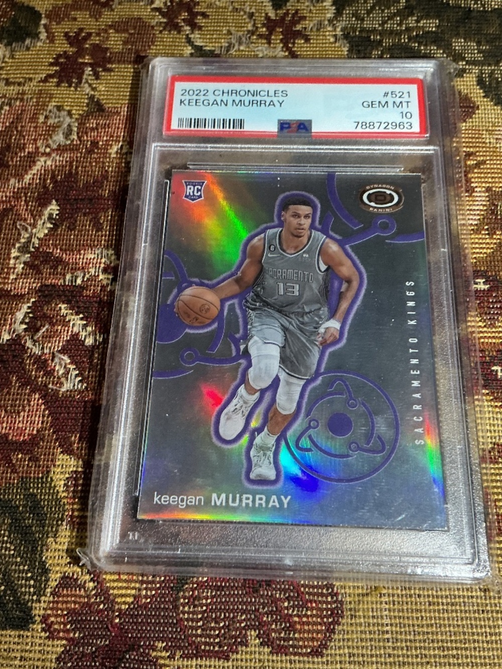 #521 Keegan Murray 2022 Panini Chronicles Dynagon NBA rookie graded card PSA 10